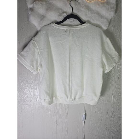 Banana republic 100% Cotton Sweater Womens Medium Cream Office Winter Cozy - Picture 6 of 6